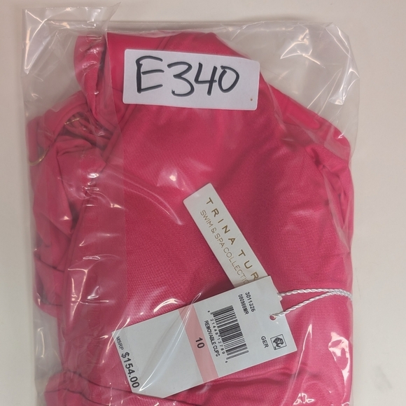 NEW $154 Trina Turk 10 Pink Solid Monaco Strappy One-Piece Swimsuit Swim Beach - Picture 14 of 14